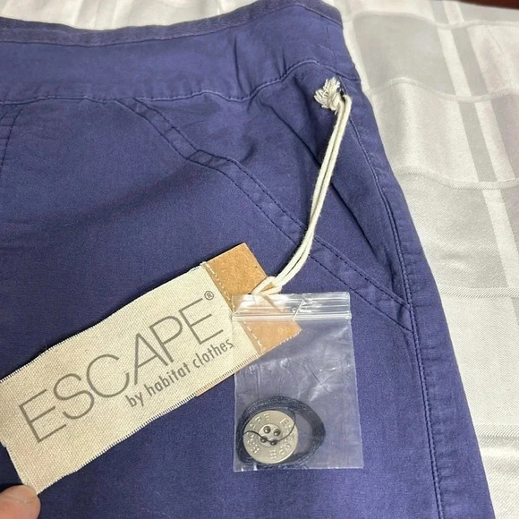 HABITAT  navy cotton pants.NWT 128$ drawstring,zipper,pockets,utility,coastal - Picture 4 of 16